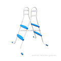 30\" 2-Step Steel Frame Above Ground Swimming Pool Ladder with Non-Slip Plastic Steps for Easy Entry and Exit - Ideal for Swim Pools